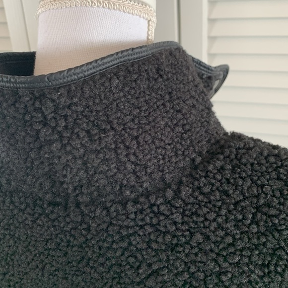 Athleta Cozy Sherpa Snap Sweatshirt Women’s Black Fleece Pullover NWT Size Large - Picture 7 of 12